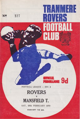 Tranmere Rovers v Mansfield Town Match Programme 1970-02-28